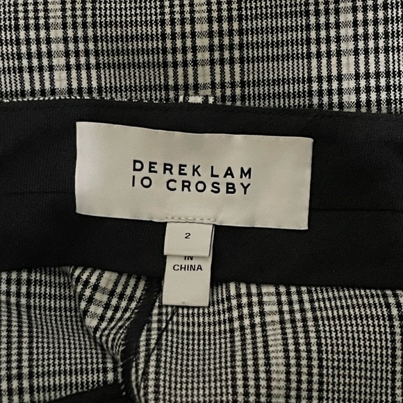 DEREK LAM 10 CROSBY Kick Flare Legging Gray Plaid Women's Pants Gingham Sz 2 - Picture 4 of 10